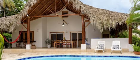 Main villa, three bedrooms , three baths, private pool, (10 people)