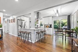 Open concept living room and kitchen.