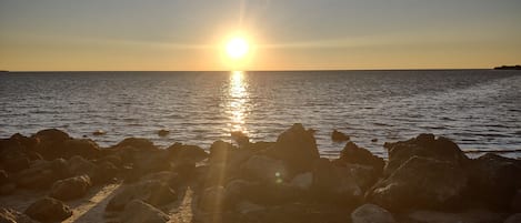 Sunset view at Fort Island Beach.  Minutes away from condo 