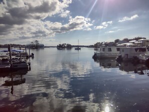 This is the view from Crackers restaurant  outdoor dining area 