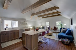 Large open space with vaulted ceilings