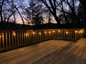 Deck lighting at sunset