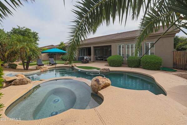 Heated Pool + Hot Tub. 