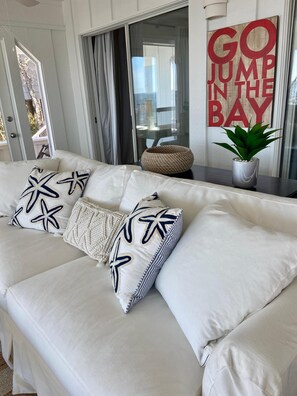 Comfy sofa in the sunroom