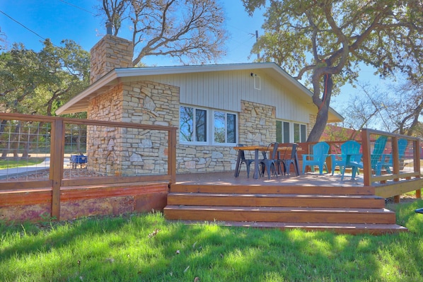 Private deck with seating