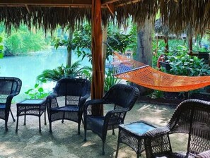 Cabanas have hammocks, BBQ pits, comfortable seating, private dock, electricity & water.