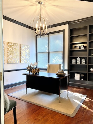Full dedicated office space to work, write, or read.