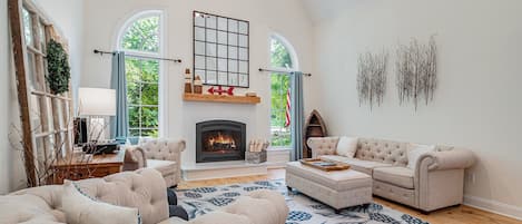 Living room with gas fireplace