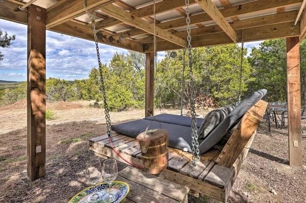 Relax in the swing while enjoying an amazing view.