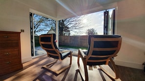 The bifold doors bring the outside in