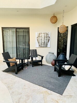 Courtyard patio and pool.