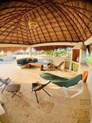 Rooftop palapa on 2nd level of roof deck