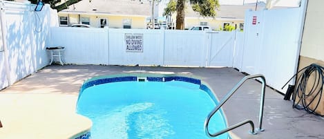 Large Salt water pool and fenced in backyard area