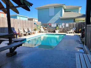 Relax by the private pool with plenty of seating for your group.