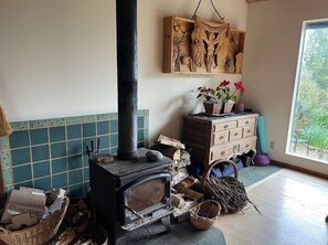 Cozy fireplace in living room
