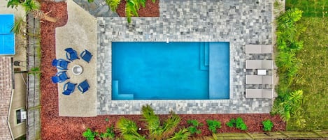 Overhead view of pool