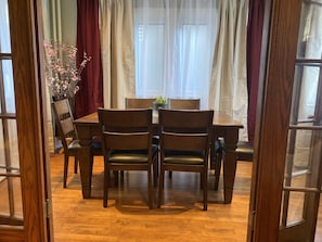 Formal Dining room that can double for office if needed. 