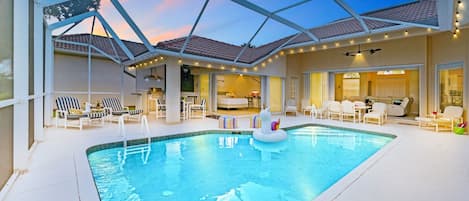 Covered Private Pool with TWO Dining Tables