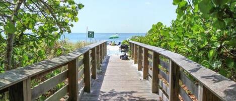 This beach access is right out our back door.