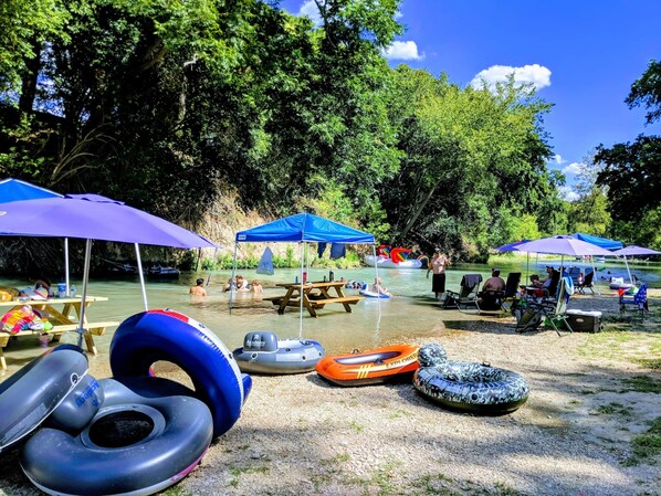 Enjoy a picnic in the river