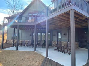 Back porches facing the lake. 