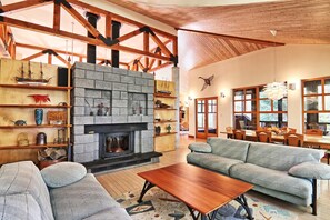 Living room with fireplace