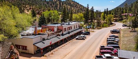 Picture of town center from directly above cottage