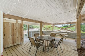 Great hangout space under the home with seating for 10