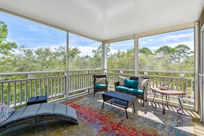 Screened porch adjoining BR#2 is very private 