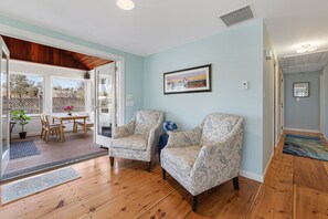 Seating area in living room.