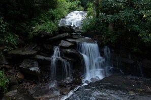 You will pass by this beautiful waterfall on your drive up the mountain. 