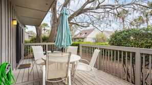 Private deck with outdoor seating