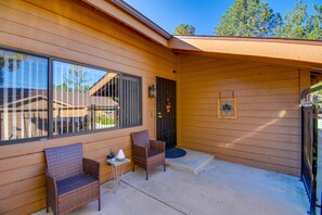 Townhome Exterior | Furnished Patio | Exterior Security Camera