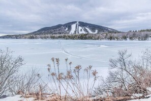 Pleasant  Mountain/Shawnee Peak and Moose Pond (view from association beach)