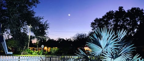 View of the night sky from the porch.