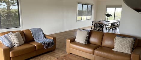 Upstairs living and dining table area.