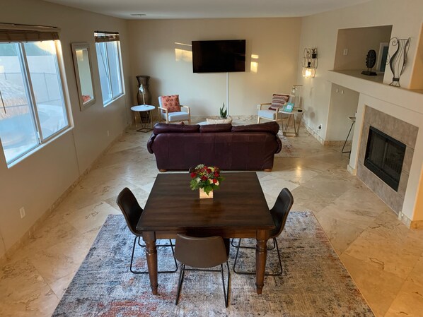 Open Concept large Living room, dining room and kitchen  