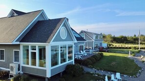 Back of Main & Guest - Oceanfront, private beach access & windows w/ ocean views