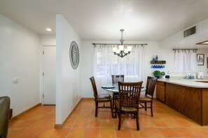 Bright dining area and kitchen