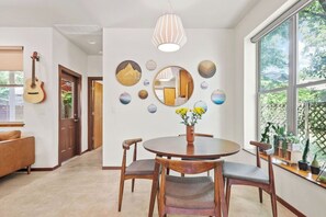 Dining room connected to the kitchen and living room for an open floorplan