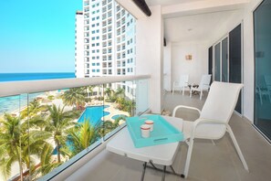 Embrace vibrant ocean views from our private terrace.