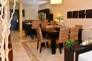 Open dining area and kitchen