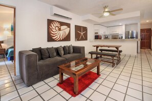 Feel the Caribbean breeze as you unwind in the living area