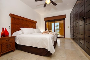 Master with king size bed, private bath and ocean views