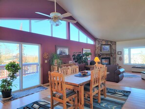 Dining area leading to deck.