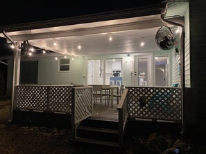 Back patio porch at night