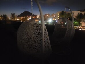 Nighttime views of Camelback and twinkling lights from private patio ; )