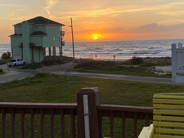 Amazing sunrise from both the upstairs and lower balconies.