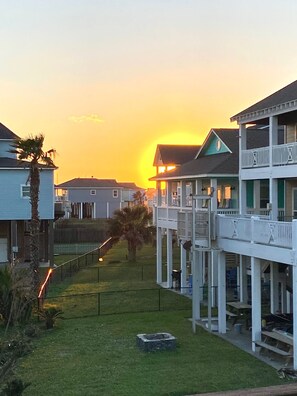 Beautiful sunset views from the balcony.