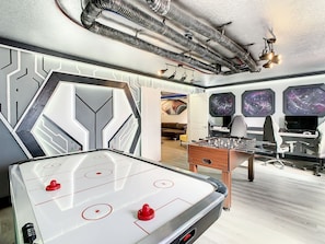 Game Room w/ Air Hockey, Foosball & 2 Xbox's